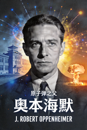 剧情片《奥本海默》官方海报，原子弹之父肖像